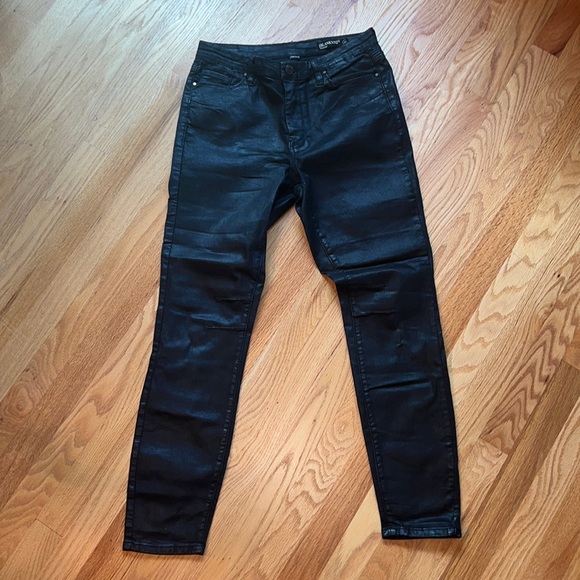 BLANKNYC THE BOND JEANS BLACK SKINNY COATED FAUX LEATHER SIZE 29 - Picture 1 of 4